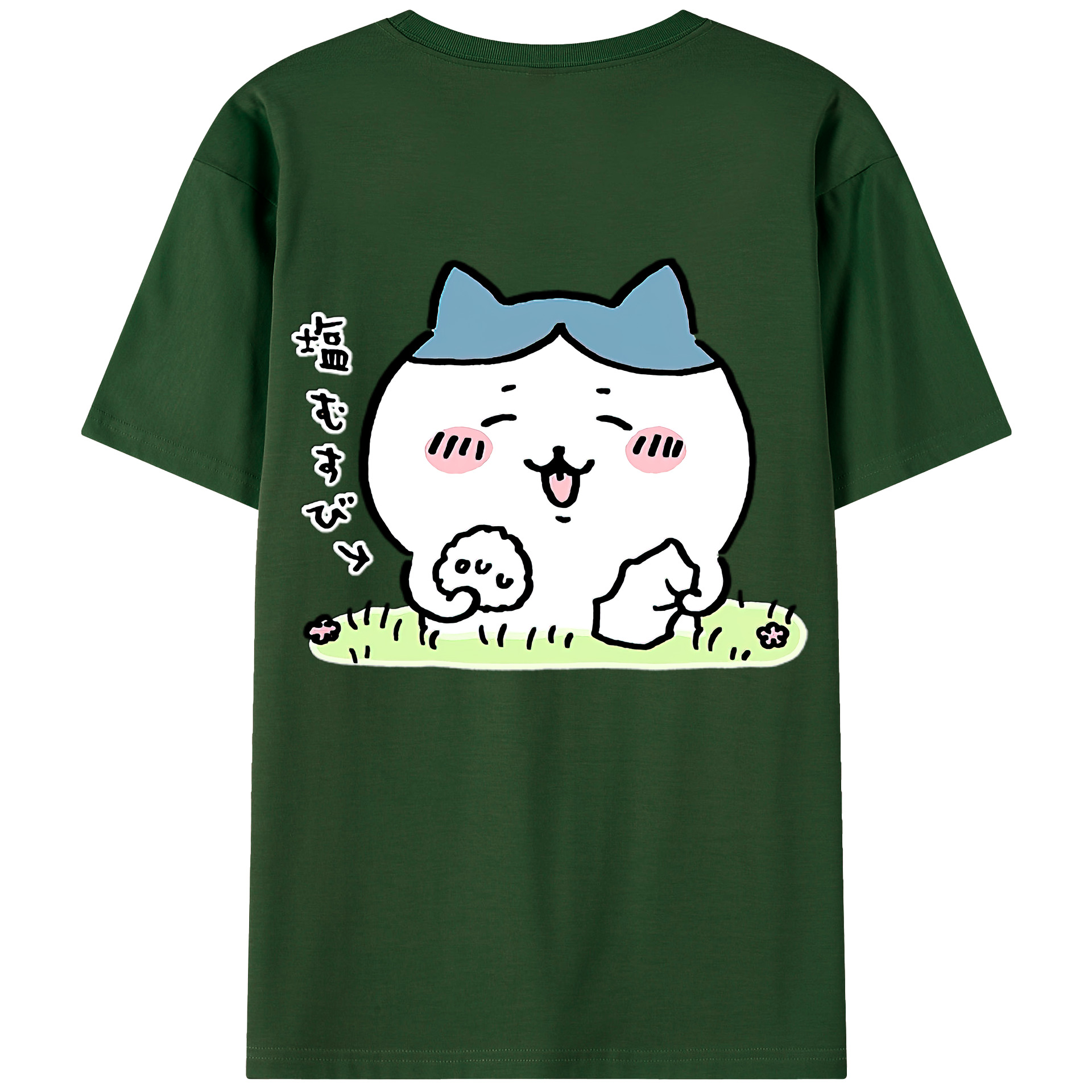 （画像用） ちいかわ ハチワレ Chii-kawa hachiware 綿100％半袖Tシャツ（背面プリント）